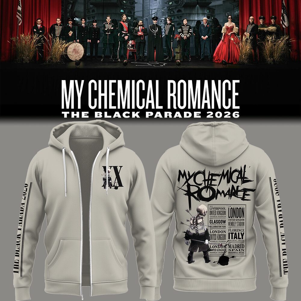Limited Edition MCR Long Live The Black Parade Tour 2026 Zip Hoodie | ZK40