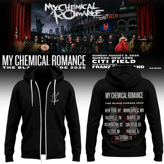 Limited Edition MCR Long Live The Black Parade Tour US 2026 Zip Hoodie | LH81