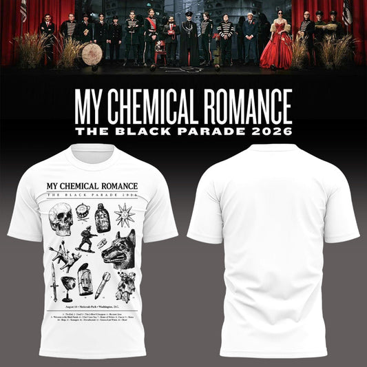 Limited Edition MCR Long Live The Black Parade Tour US 2026 At Washington D.C Tshirt | RP35