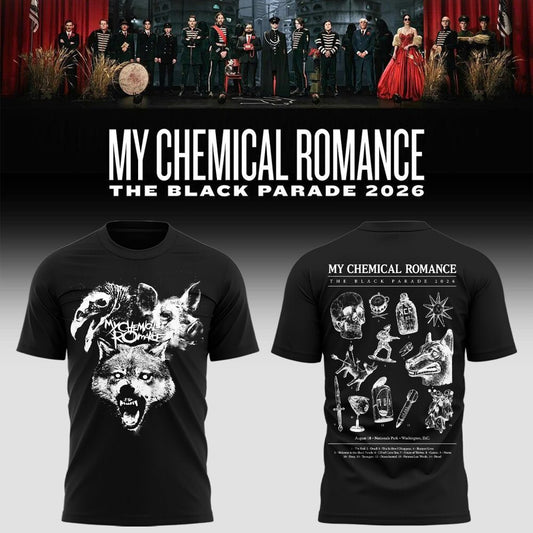 Limited Edition MCR Long Live The Black Parade Tour US 2026 At Washington D.C Tshirt | XY43