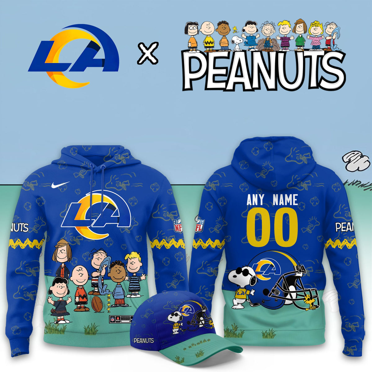 Los Angeles Rams x Peanuts Snoopy 2026 Special Edition Custom Hoodie