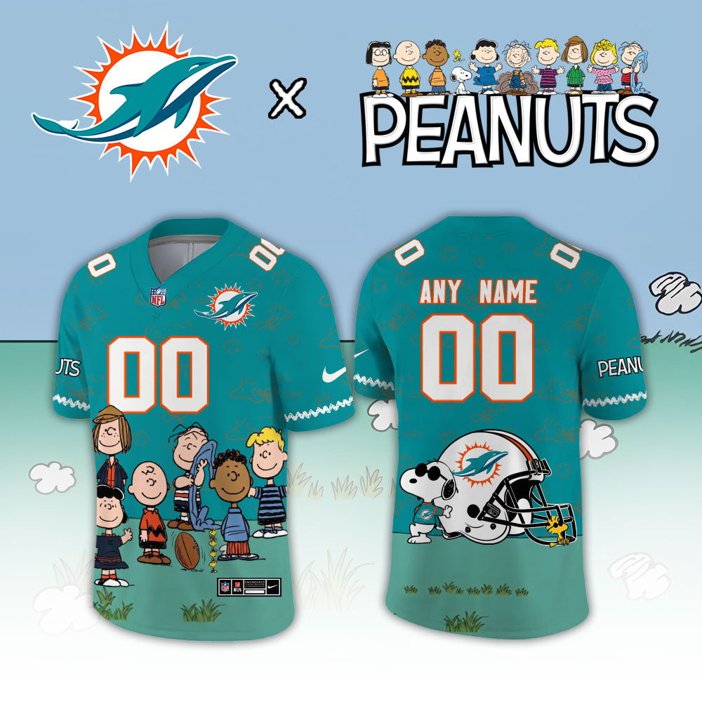 Limited Edition Miami Dolphins x Peanuts Snoopy 2026 Football Jersey