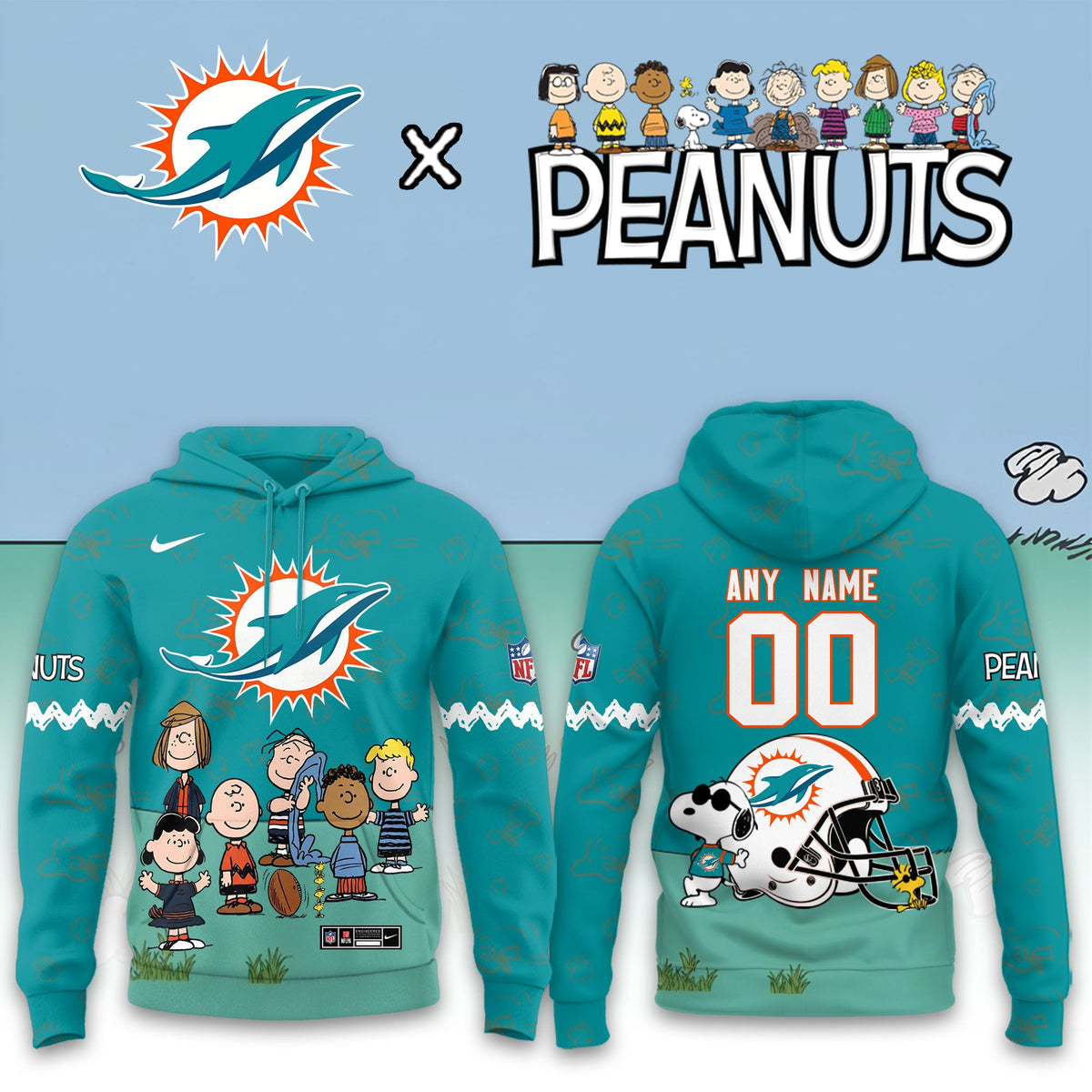Miami Dolphins x Peanuts Snoopy 2026 Special Edition Custom Hoodie