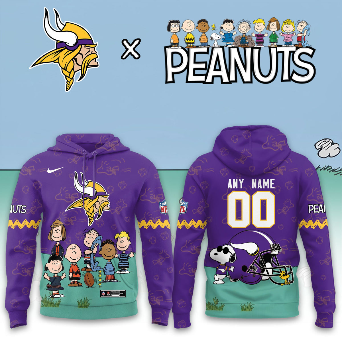 Minnesota Vikings x Peanuts Snoopy 2026 Special Edition Custom Hoodie
