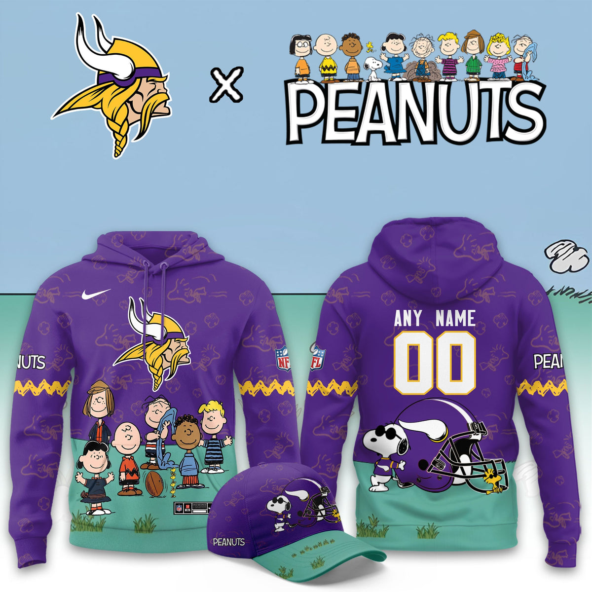 Minnesota Vikings x Peanuts Snoopy 2026 Special Edition Custom Hoodie