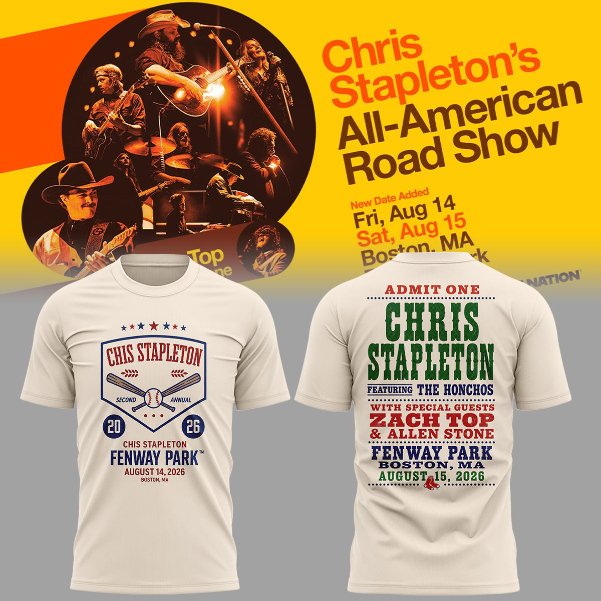 Limited Edition Chris Stapleton "All-American Road Show" Tshirt | HI51