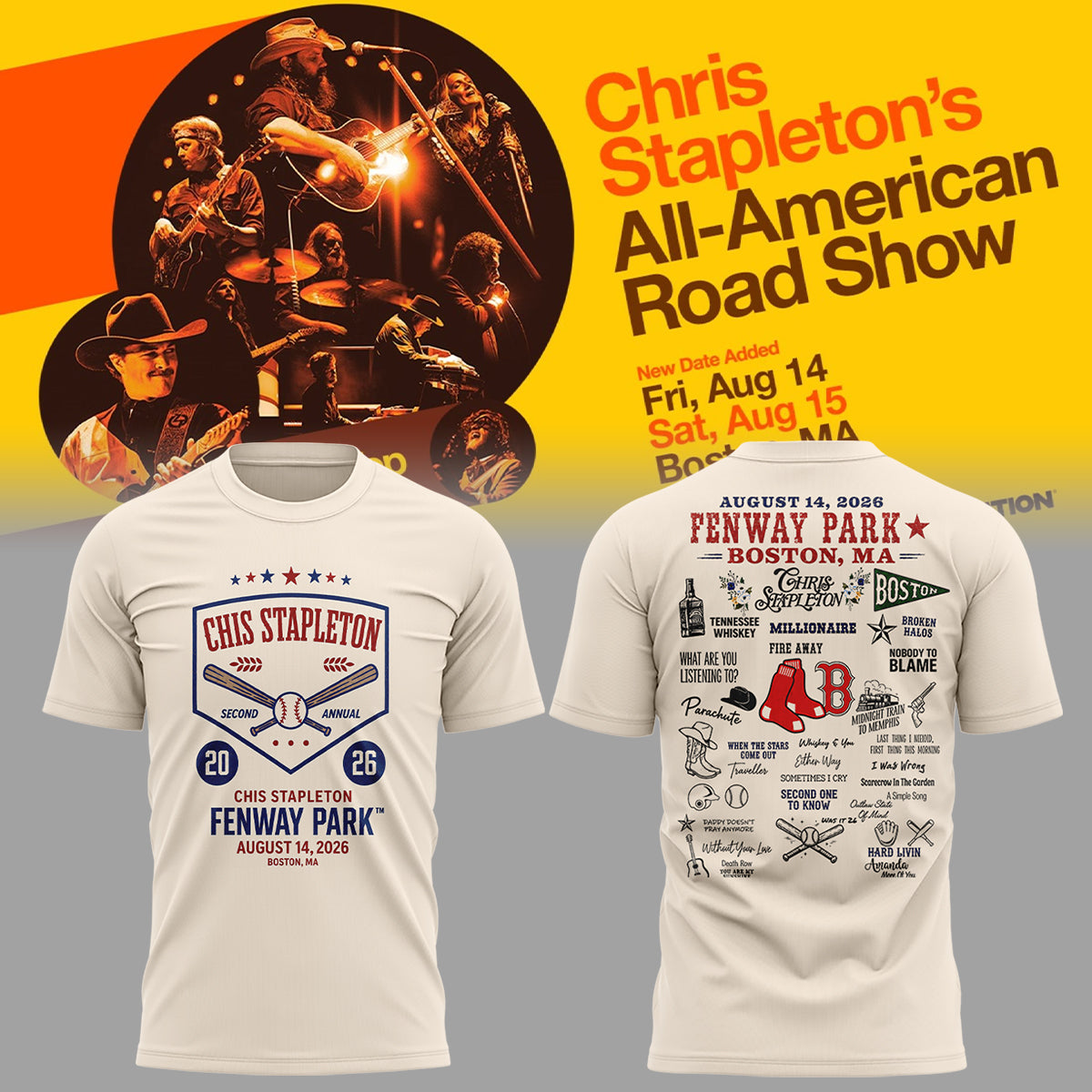 Limited Edition Chris Stapleton "All-American Road Show" Tshirt | EM39