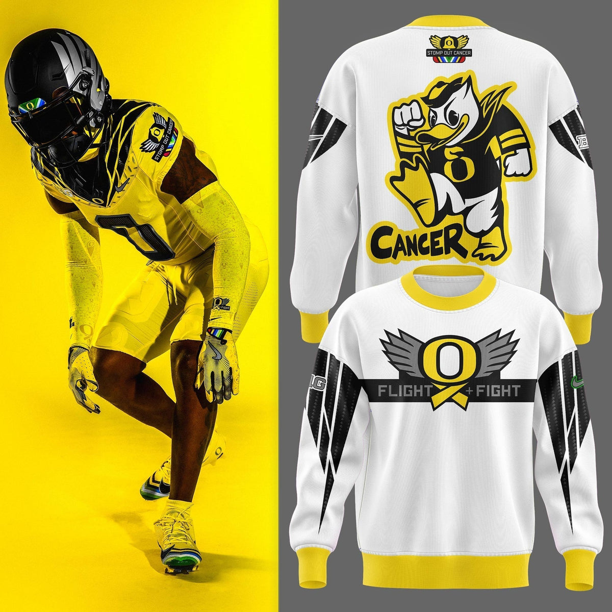 Oregon Ducks "Stomp Out Cancer" Heroes Sweatshirt | MD52