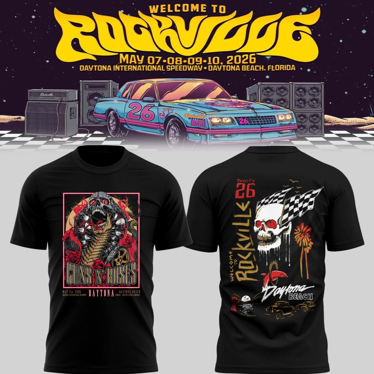 Guns N' Roses Welcome to Rockville, FL TShirt | LK31