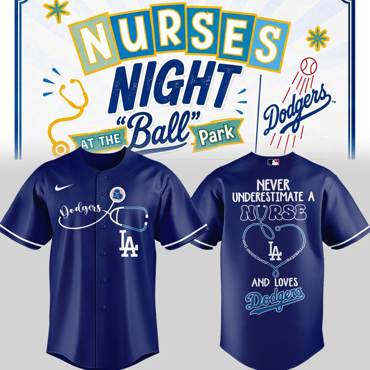 Los Angeles Dodgers Nurse Night Tshirt  | NM27