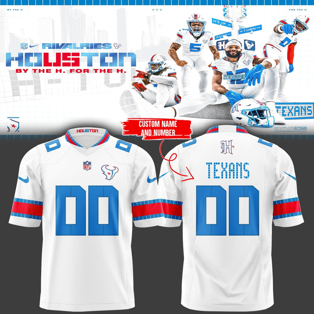 Limited Edition H‑Town Rivalries Custom Football Jersey | FH62