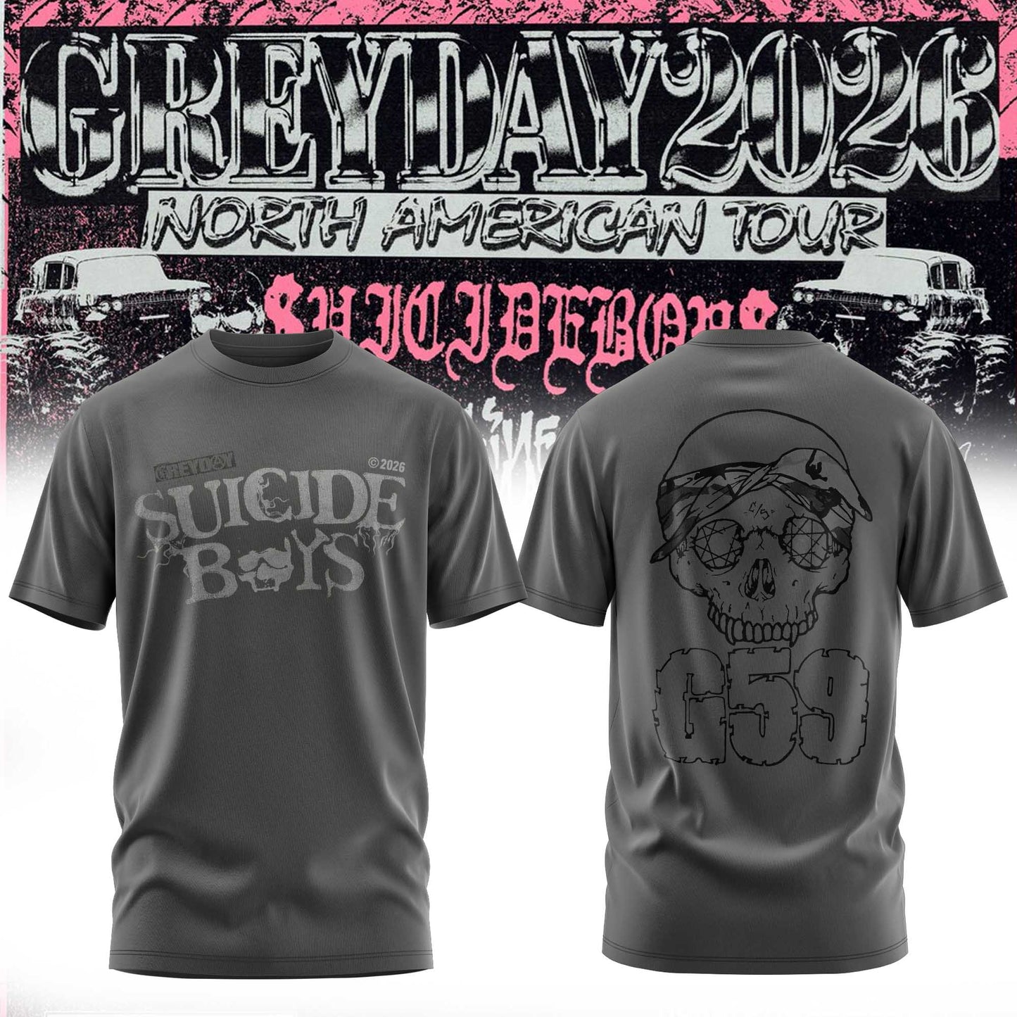 Limited Edition SUICIDEBOYS T-Shirts: Only for the Grey Day 2026 Tour | PX12