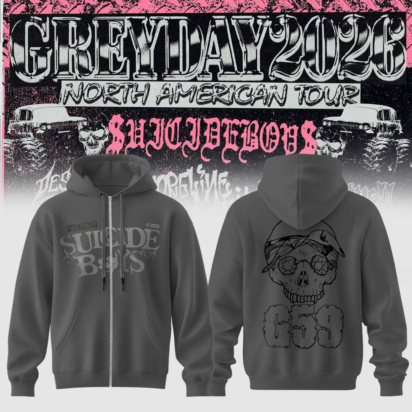 Grey Day 2026: The Official SUICIDEBOYS Heavyweight Zip Hoodie Collection | KF67
