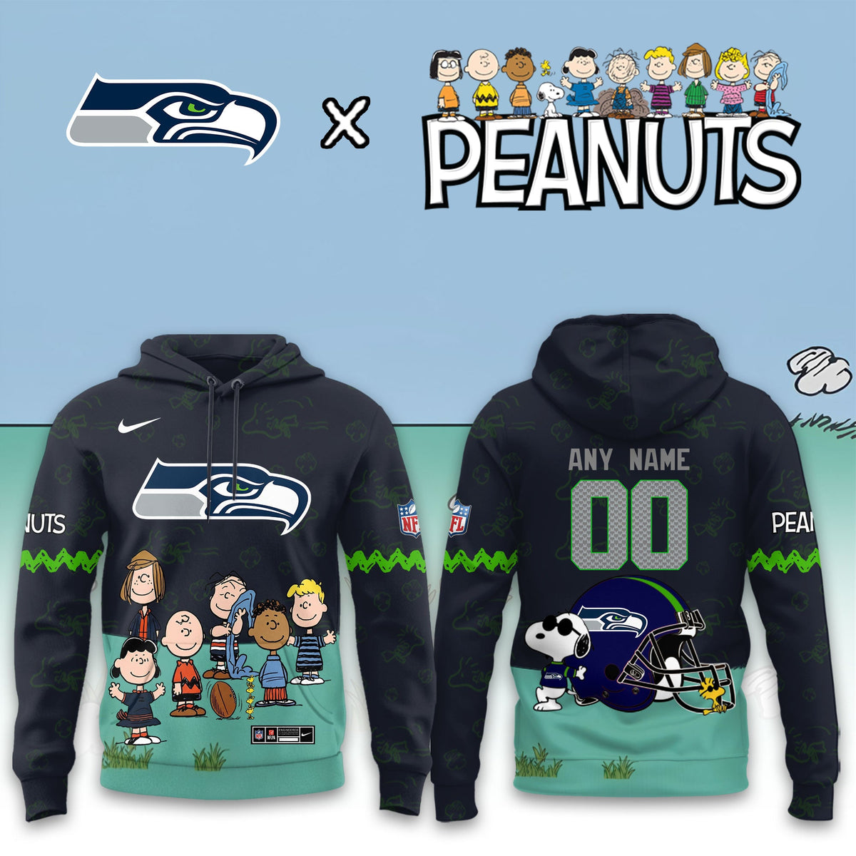 Seattle Seahawks x Peanuts Snoopy 2026 Special Edition Custom Hoodie