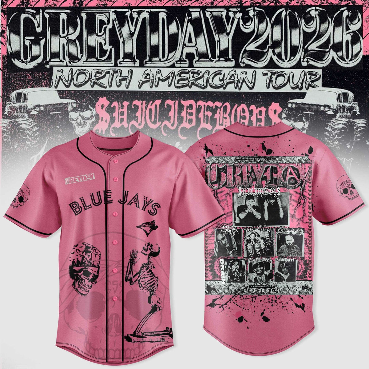 Toronto Blue Jays x $uicideboy$ Greyday 2026 - North American Tour Jersey | GX69