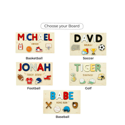 Golf Name Puzzle Hole in One Birthday Baby Boy Gift Sport Themed Puzzles For Toddlers Baptism Boy Gift Montessori Toy First Easter Gift