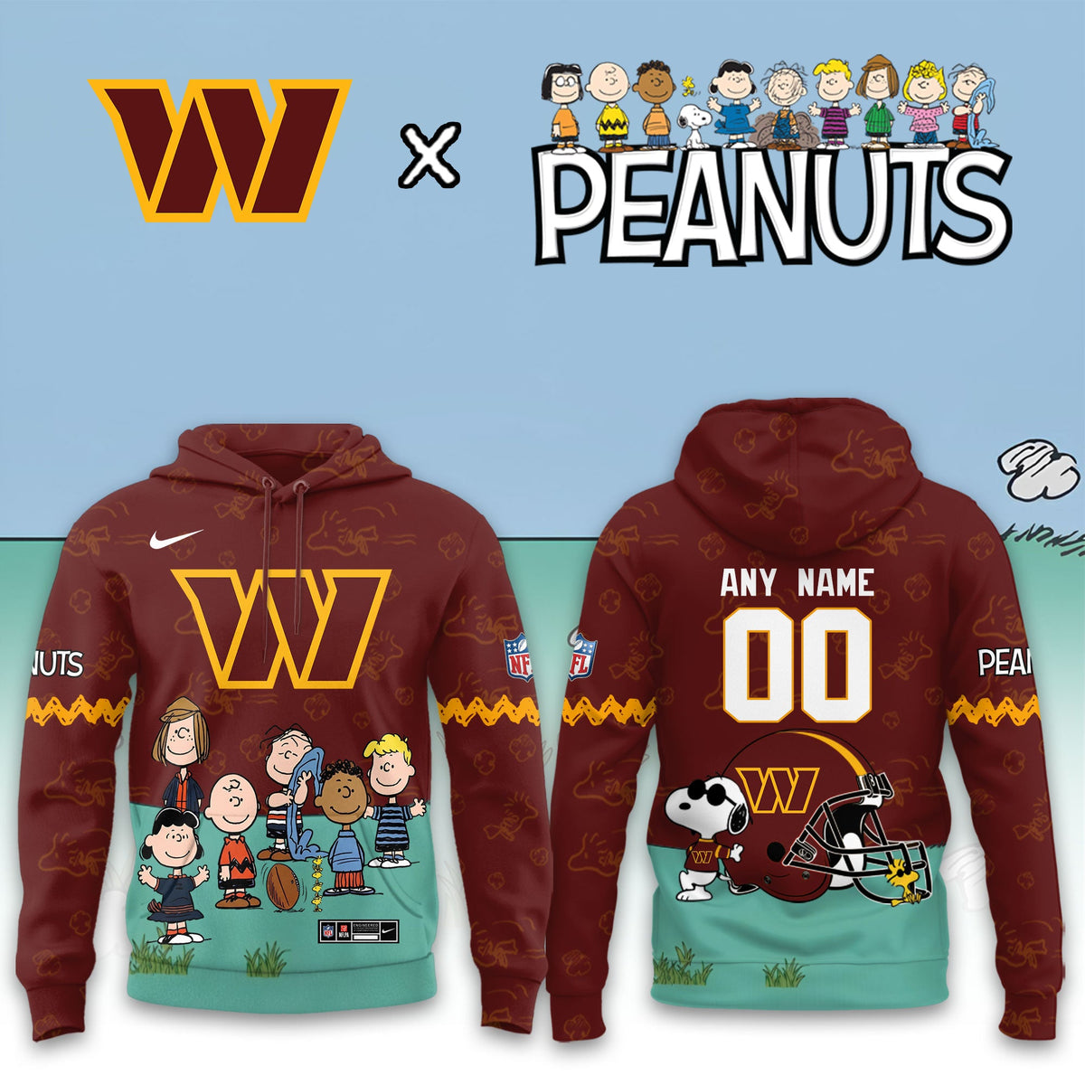 Washington Commanders x Peanuts Snoopy 2026 Special Edition Custom Hoodie