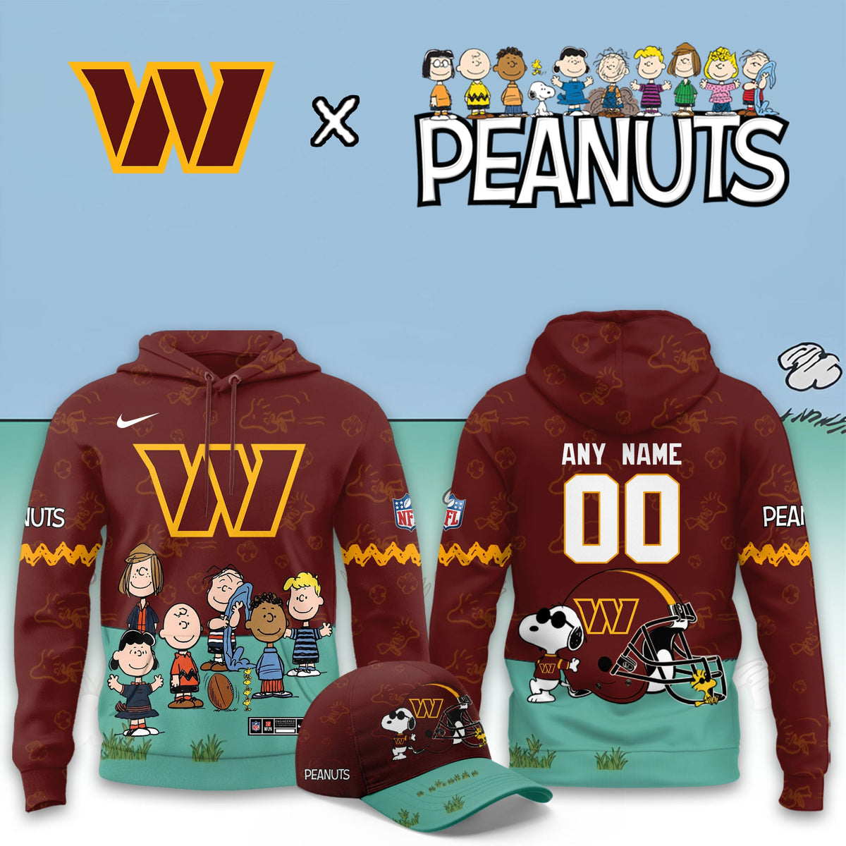 Washington Commanders x Peanuts Snoopy 2026 Special Edition Custom Hoodie