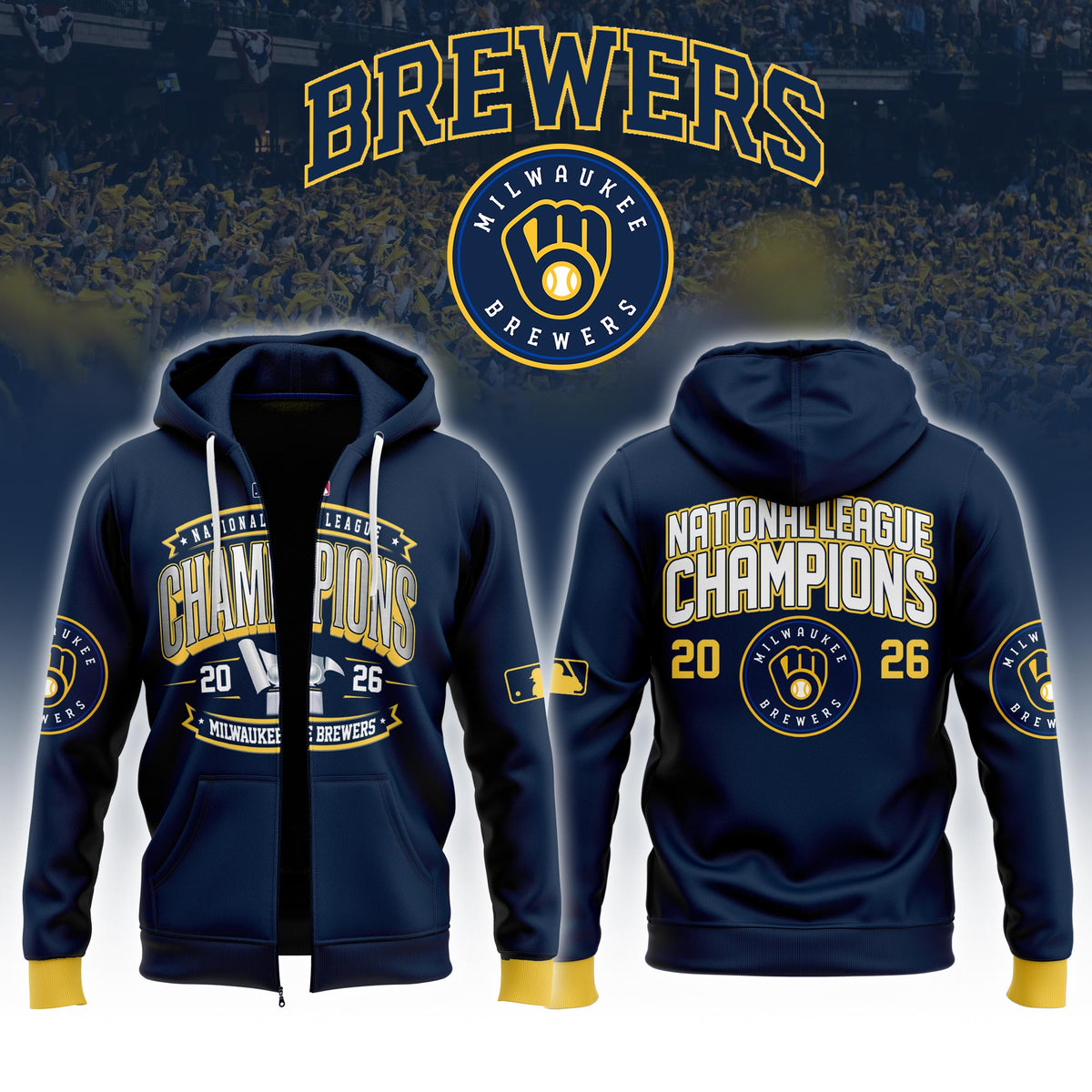 Milwaukee Brewers 2026 National League Champions ZipHoodie Limited Edition 01