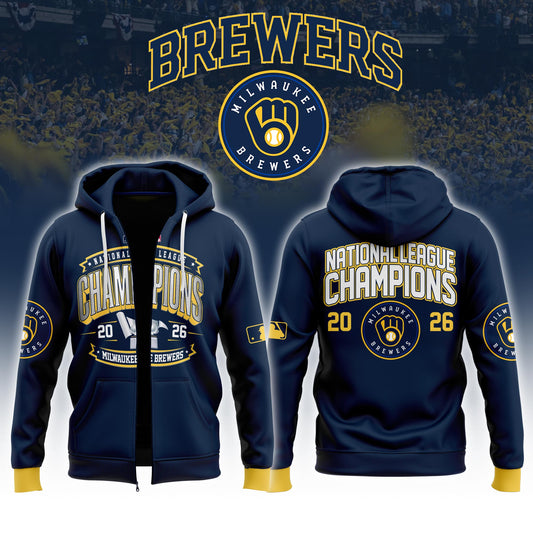 Milwaukee Brewers 2026 National League Champions ZipHoodie Limited Edition 01