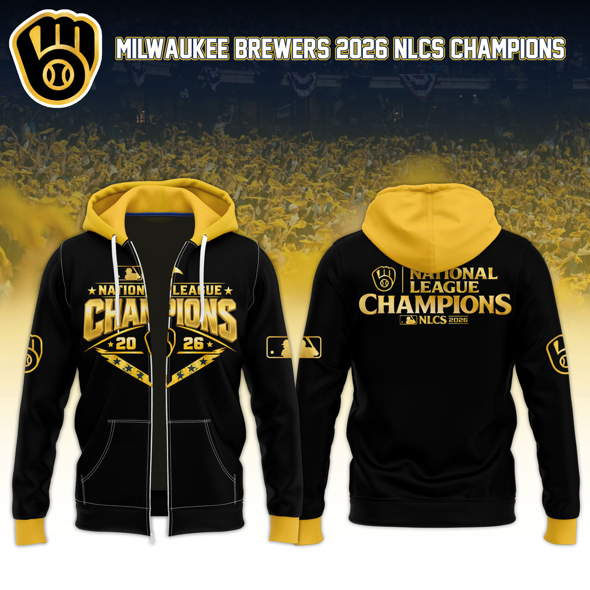 Milwaukee Brewers 2026 National League Champions ZipHoodie Limited Edition
