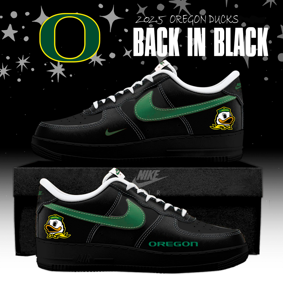 Oregon Ducks Back In Black Limited Edition AF1 | LQ26