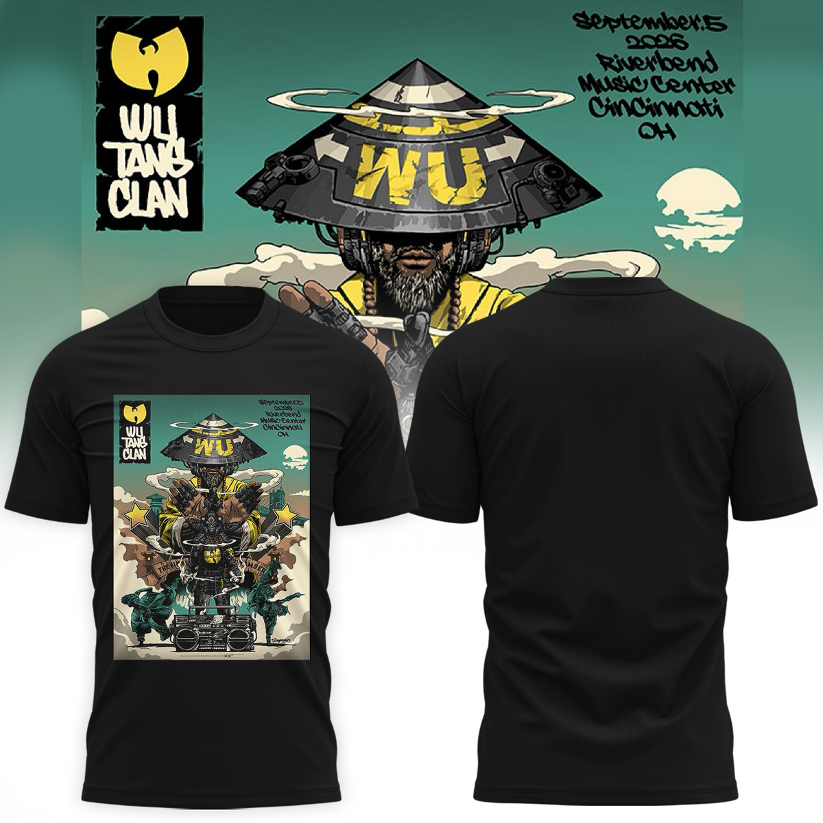 Wu-Tang Clan Cincinnati OH Live At Riverbend Music Center On Sep 5 2026 T-shirt | XC76