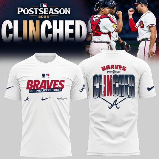 Atlanta Braves - Limited Edition Postseason 2026 Clinched T-shirt | NQ32