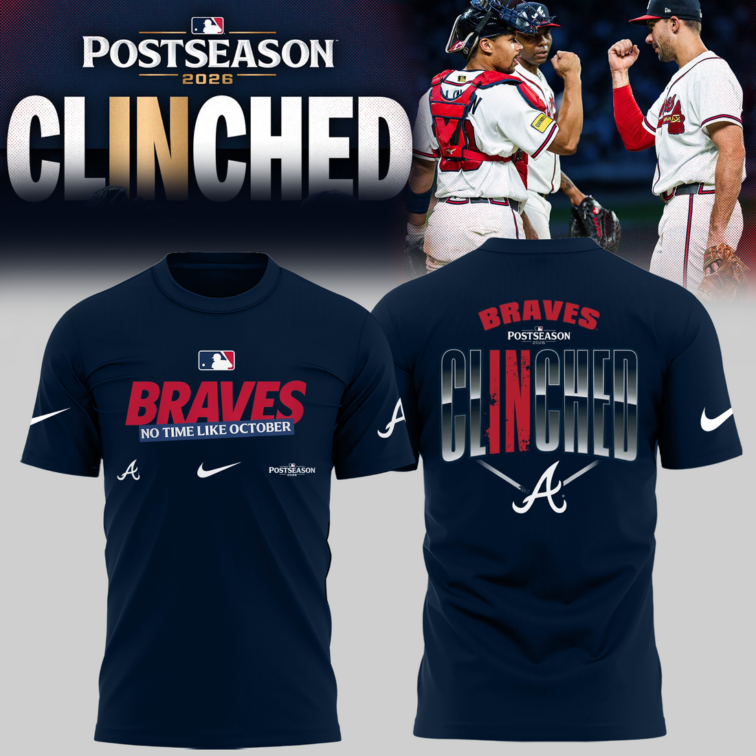 Atlanta Braves - Limited Edition Postseason 2026 Clinched T-shirt | GP97