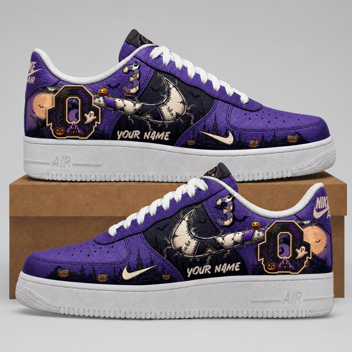 Ohio State Buckeyes | Premium NCAA Haunted Moon Halloween Custom Low Top Sneakers
