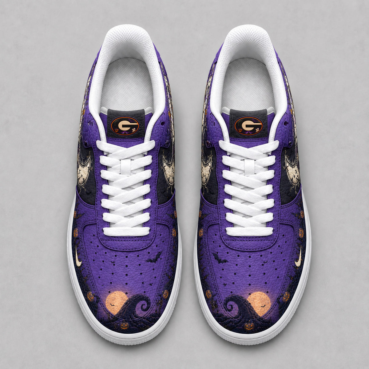 Georgia Bulldogs | Premium NCAA Haunted Moon Halloween Custom Low Top Sneakers