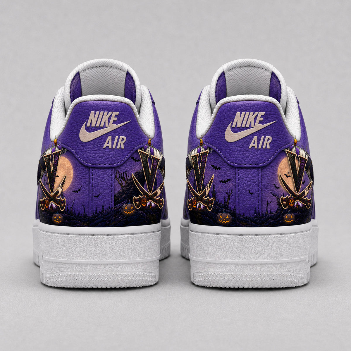 Virginia Cavaliers | Premium NCAA Haunted Moon Halloween Custom Low Top Sneakers