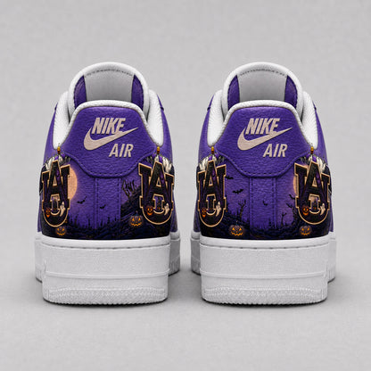 Auburn Tigers | Premium NCAA Haunted Moon Halloween Custom Low Top Sneakers
