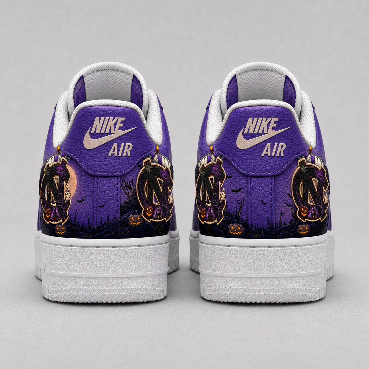 North Carolina Tar Heels | Premium NCAA Haunted Moon Halloween Custom Low Top Sneakers