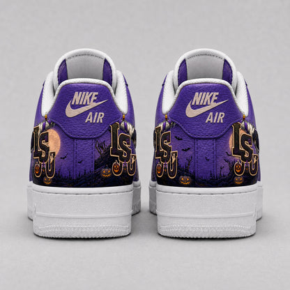 LSU Tigers | Premium NCAA Haunted Moon Halloween Custom Low Top Sneakers
