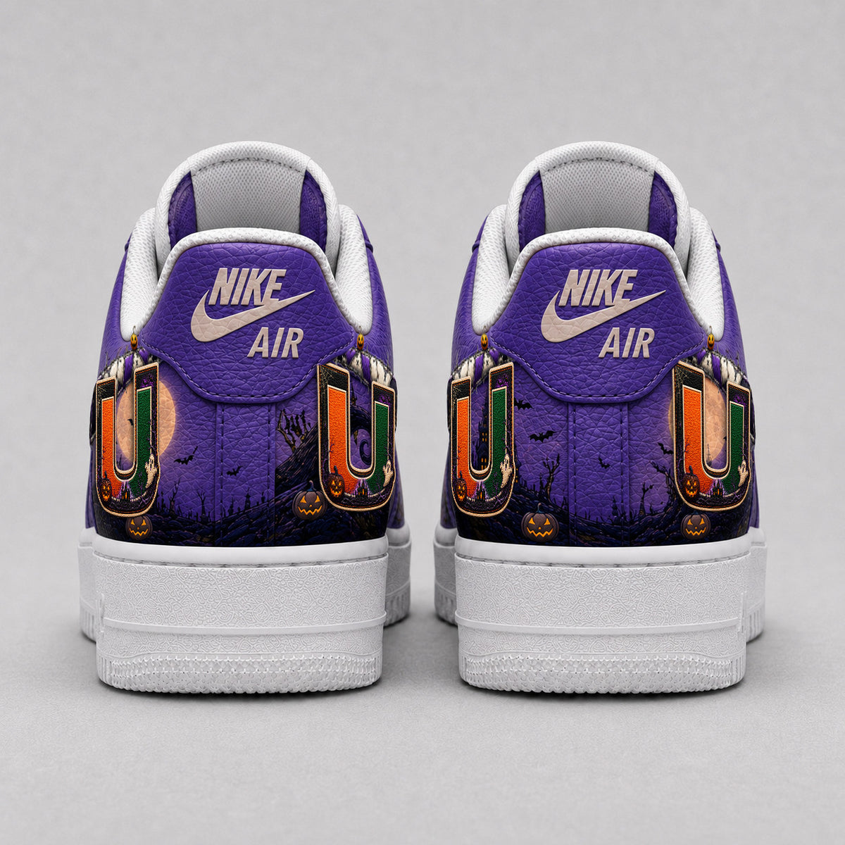 Miami Hurricanes | Premium NCAA Haunted Moon Halloween Custom Low Top Sneakers