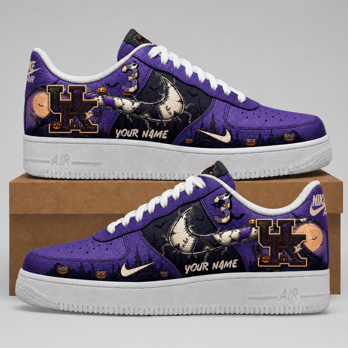 Kentucky Wildcats | Premium NCAA Haunted Moon Halloween Custom Low Top Sneakers