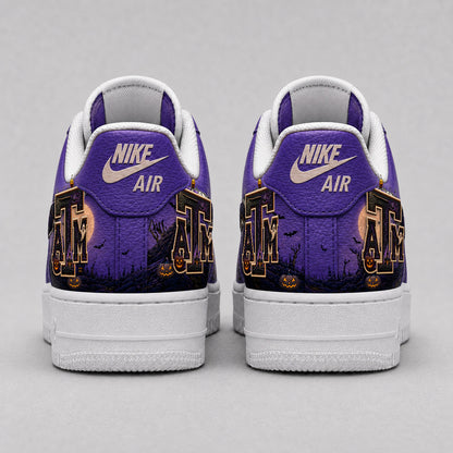 Texas A&M Aggies | Premium NCAA Haunted Moon Halloween Custom Low Top Sneakers