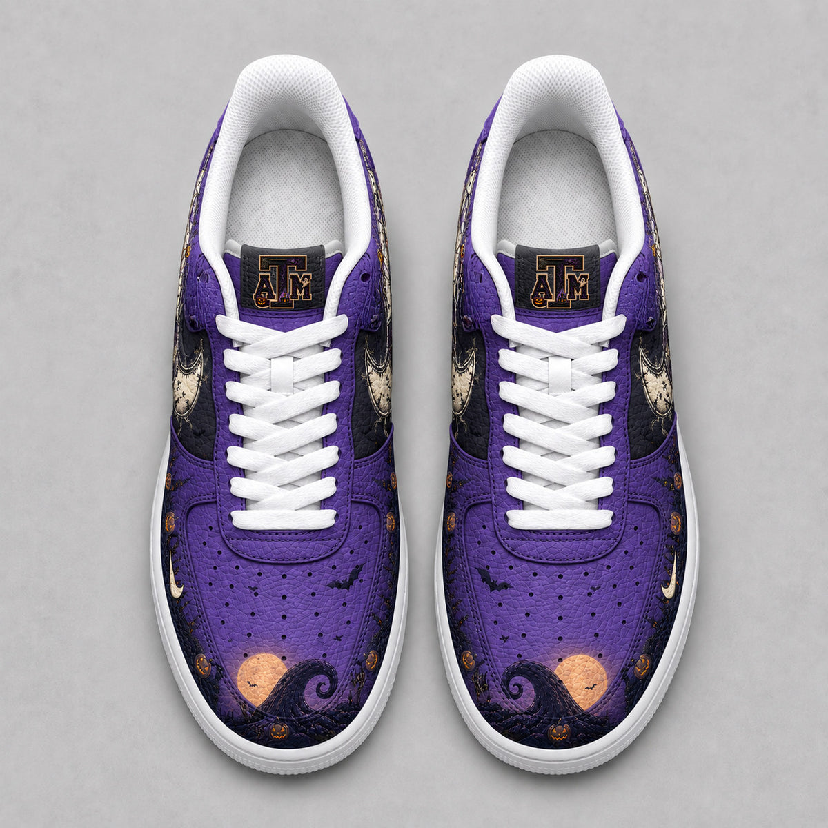 Texas A&M Aggies | Premium NCAA Haunted Moon Halloween Custom Low Top Sneakers