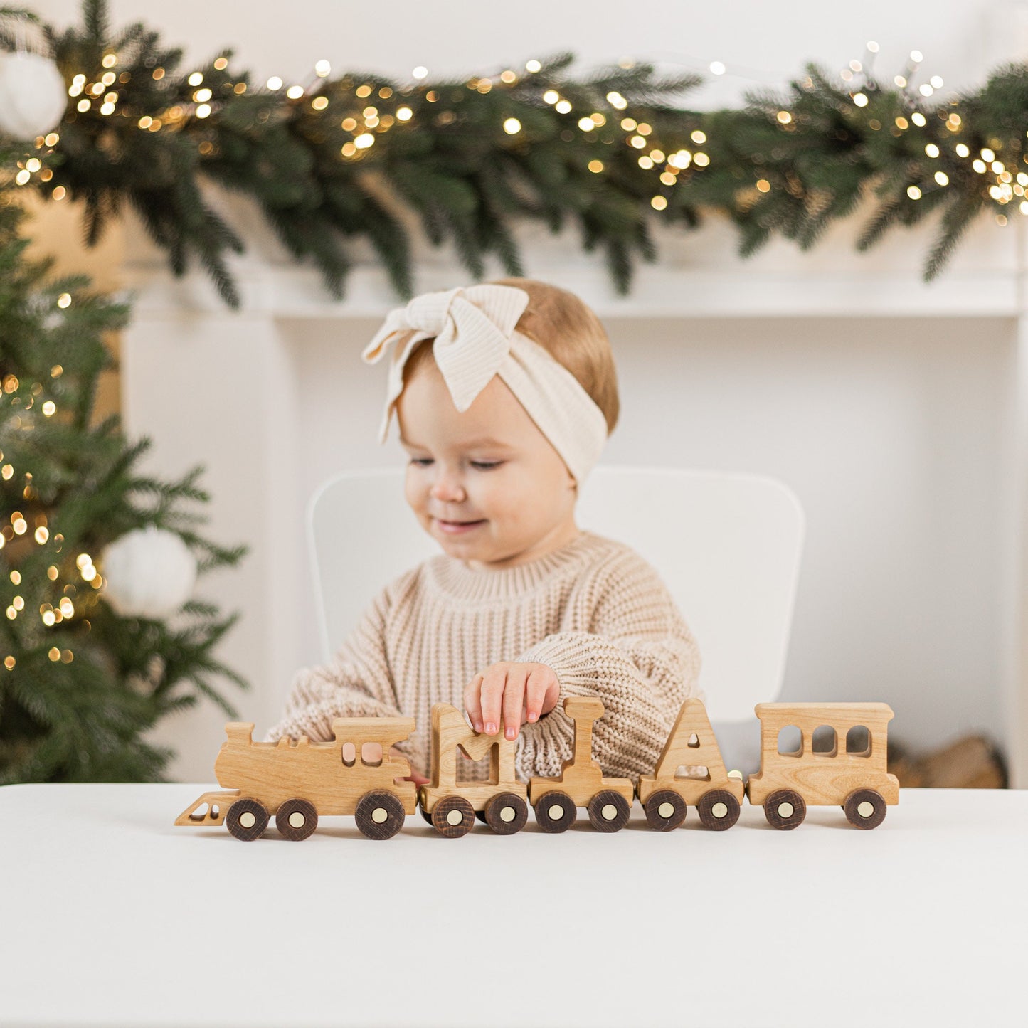 Personalized Train Name With Magnets Christmas Gift Toddler Wooden Toy Birthday Boy Baby Shower Baptism Gift Newborn Keepsake Gift Christmas