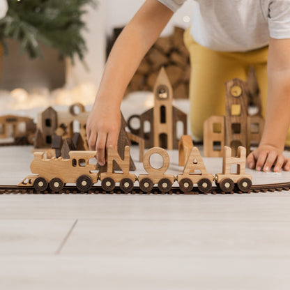 Name Letter Train, Personalized Train, Wooden Custom Train, Montessori Toy For Toddlers, Baby Christening Gift, Baby Boy First Birthday Gift