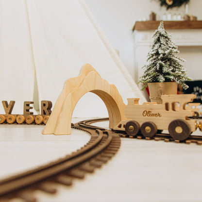 Personalized Train Name With Magnets Christmas Gift Toddler Wooden Toy Birthday Boy Baby Shower Baptism Gift Newborn Keepsake Gift Christmas