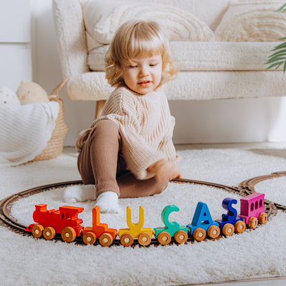 Personalized Letter Train With Magnets. Wooden Baby Toys. Personalized Handmade Gift For Kids. Toddler Birthday Gift. Montessori Toys.