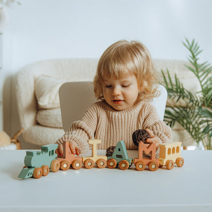 Personalized Trains For Kids Wagon Letter Train With Magnets Baptism Baby Gift Toys For Toddlers Custom Birthday Gift Nursery Name Sign