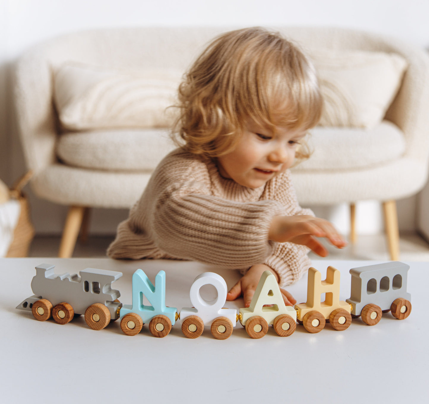 Personalized Trains For Kids Wagon Letter Train With Magnets Baptism Baby Gift Toys For Toddlers Custom Birthday Gift Nursery Name Sign