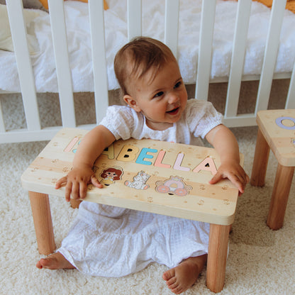 Personalized Step Stool for Girl. Custom Name Wooden Stool. Princess Theme Nursery Decor. Toddler Gift. Baby Girl Gift Idea.