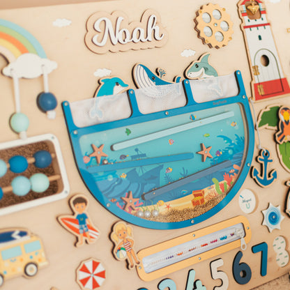 Large Activity Board Montessori Fine Motor Skill Busy Board Wooden Busy Board