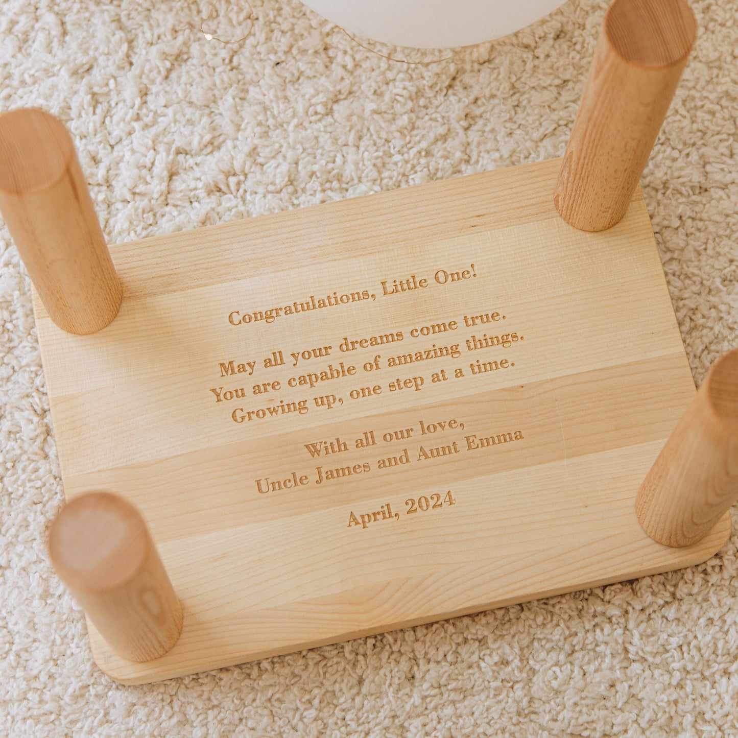 Handmade Wooden Step Stool For Toddlers. Personalized Easter Gift For Grandson. Christening Gift. Nursery Room Decor.