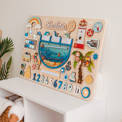 Busy Board Personalized Toddler Activity Board Montessori Board