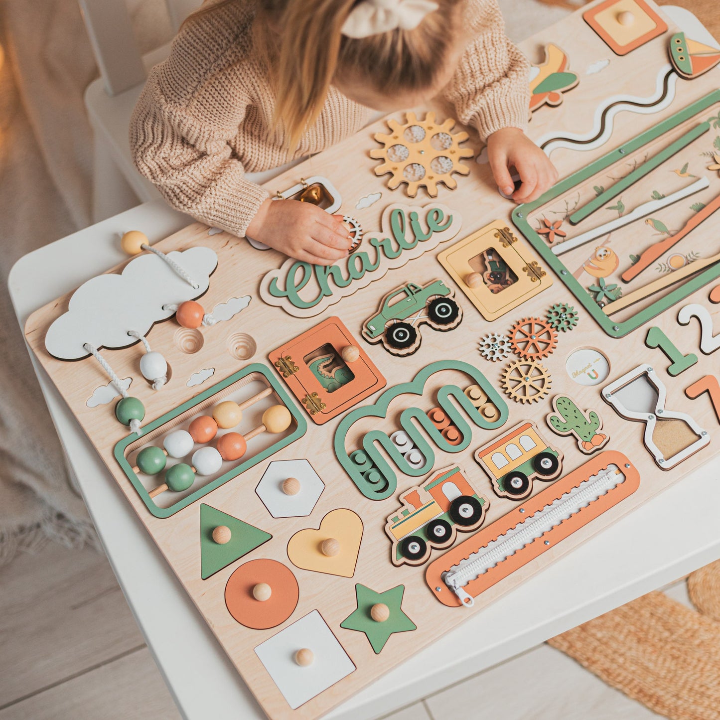 Busy Board Personalized Toddler Activity Board Montessori Board